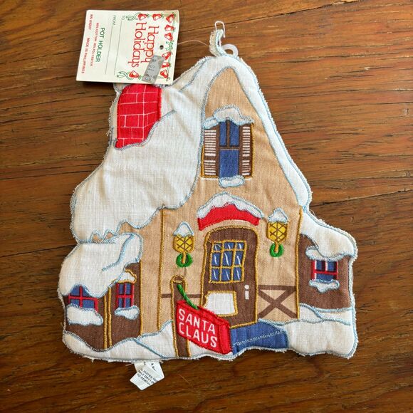 Bundle of 6 Vintage Christmas Hot Pads Pot Holders New NWT Puppy Tree House - Picture 2 of 5